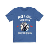 Just A Girl Who Loves Siberian Huskies Dogs Shirt, Dog Lover Shirt, Siberian Husky Dog, Animal Toddler Infant Kids Gift T-Shirt Image 2