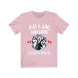 Just A Girl Who Loves Siberian Huskies Dogs Shirt, Dog Lover Shirt, Siberian Husky Dog, Animal Toddler Infant Kids Gift T-Shirt Image 3