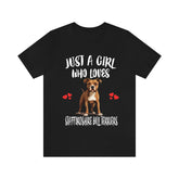Just A Girl Who Loves Staffordshire Bull Terriers Dogs Shirt, Dog Lover Shirt, Staffordshire Bull Terrier Dog, Animal Toddler T-Shirt Image 1