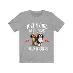 Just A Girl Who Loves Tibetan Terriers Dogs Shirt - Tibetan Terrier print design