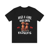 Just A Girl Who Loves Vizslas Dogs Shirt, Dog Lover Shirt, Vizsla Dog, Animal Toddler Infant Kids Gift T-Shirt Image 4