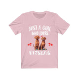 Just A Girl Who Loves Vizslas Dogs Shirt, Dog Lover Shirt, Vizsla Dog, Animal Toddler Infant Kids Gift T-Shirt Image 2