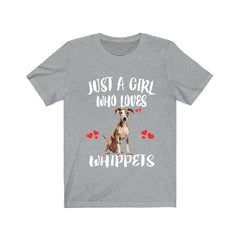 Just A Girl Who Loves Whippets Dogs Shirt - Whippet print design