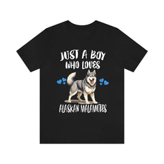 Just A Boy Who Loves Alaskan Malamutes Shirt - Alaskan Malamute print design