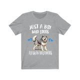 Just A Boy Who Loves Alaskan Malamutes Shirt, Dog Lover Shirt, Alaskan Malamute Dog, Animal Toddler Infant Kids Gift T-Shirt Image 4