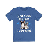 Just A Boy Who Loves Papillons Dogs Shirt, Dog Lover Shirt, Papillon Dog, Animal Toddler Infant Kids Gift T-Shirt Image 1