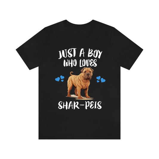 Just A Boy Who Loves Shar Peis Dogs Shirt - Shar-Pei print design