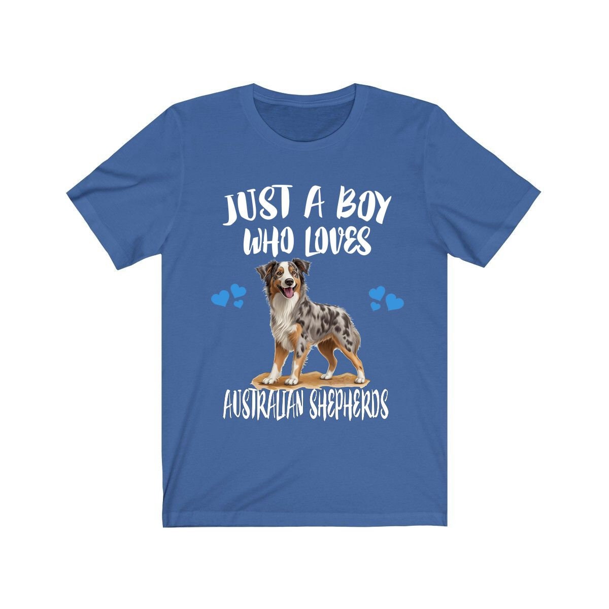 Just A Boy Who Loves Australian Shepherds Shirt, Dog Lover Shirt, Australian Shepherd Dog, Animal Toddler Infant Kids Gift T-Shirt Image 1