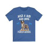 Just A Boy Who Loves Australian Shepherds Shirt, Dog Lover Shirt, Australian Shepherd Dog, Animal Toddler Infant Kids Gift T-Shirt Image 1