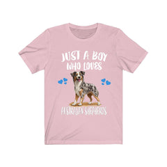 Just A Boy Who Loves Australian Shepherds Shirt - Australian Shepherd print design