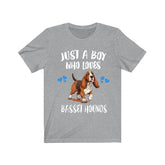 Just A Boy Who Loves Basset Hounds Shirt, Dog Lover Shirt, Basset Hound Dog, Animal Toddler Infant Kids Gift T-Shirt Image 1