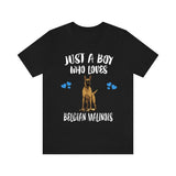 Just A Boy Who Loves Belgian Malinois Shirt, Dog Lover Shirt, Belgian Malinois Dog, Animal Toddler Infant Kids Gift T-Shirt Image 1