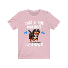 Just A Boy Who Loves Bernese Mountain Dogs Shirt - Bernese print design