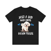 Just A Boy Who Loves Bichon Frise Shirt, Dog Lover Shirt, Bichon Frise Dog, Animal Toddler Infant Kids Gift T-Shirt Image 1
