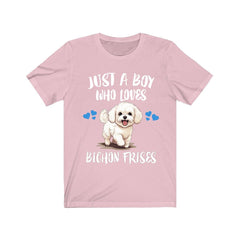 Just A Boy Who Loves Bichon Frise Shirt - Bichon Frise print design