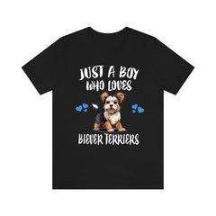 Just A Boy Who Loves Biewer Terriers Shirt - Biewer Terrier print design