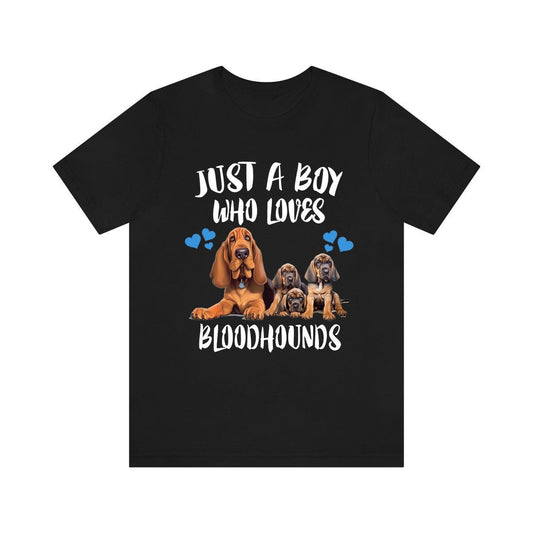 Just A Boy Who Loves Bloodhounds Shirt - Bloodhound print design