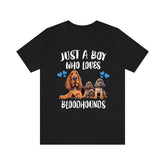 Just A Boy Who Loves Bloodhounds Shirt, Dog Lover Shirt, Bloodhound Dog, Animal Toddler Infant Kids Gift T-Shirt Image 1