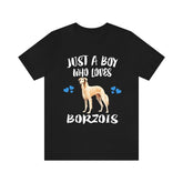 Just A Boy Who Loves Borzois Shirt, Dog Lover Shirt, Borzoi Dog, Animal Toddler Infant Kids Gift T-Shirt Image 1