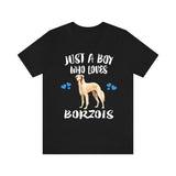 Just A Boy Who Loves Borzois Shirt, Dog Lover Shirt, Borzoi Dog, Animal Toddler Infant Kids Gift T-Shirt Image 1