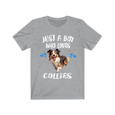 Just A Boy Who Loves Collies Shirt, Dog Lover Shirt, Collie Dog, Animal Toddler Infant Kids Gift T-Shirt Image 1