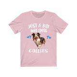 Just A Boy Who Loves Collies Shirt, Dog Lover Shirt, Collie Dog, Animal Toddler Infant Kids Gift T-Shirt Image 4