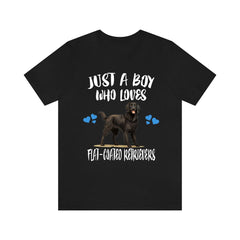 Just A Boy Who Loves Flat-Coated Retrievers Shirt - Flat-Coated Retriever print design