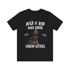Just A Boy Who Loves Gordon Setters Shirt - Gordon Setter print design