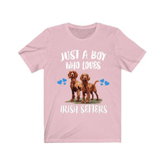 Just A Boy Who Loves Irish Setters Dogs Shirt - Irish Setter print design