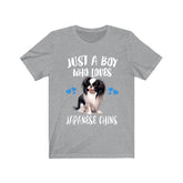 Just A Boy Who Loves Japanese Chins Dogs Shirt, Dog Lover Shirt, Japanese Chin Dog, Animal Toddler Infant Kids Gift T-Shirt Image 1