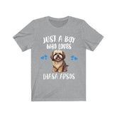 Just A Boy Who Loves Lhasa Apsos Dogs Shirt, Dog Lover Shirt, Lhasa Apso Dog, Animal Toddler Infant Kids Gift T-Shirt Image 1