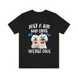 Just A Boy Who Loves Maltese Dogs Shirt, Dog Lover Shirt, Maltese Dog, Animal Toddler Infant Kids Gift T-Shirt Image 1