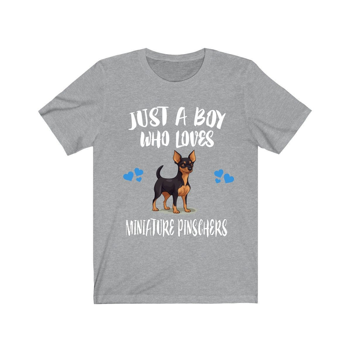 Just A Boy Who Loves Miniature Pinschers Dogs Shirt, Dog Lover Shirt, Miniature Pinscher Dog, Animal Toddler Infant Kids Gift T-Shirt Image 1
