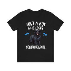 Just A Boy Who Loves Newfoundlands Dogs Shirt - Newfoundland print design