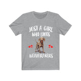 Just A Girl Who Loves Weimaraners Shirt, Dog Lover Shirt, Weimaraner Dog, Animal Toddler Infant Kids Gift T-Shirt Image 2