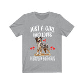 Just A Girl Who Loves Australian Shepherds Shirt, Dog Lover Shirt, Australian Shepherd Dog, Animal Toddler Infant Kids Gift T-Shirt Image 1