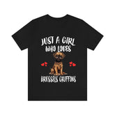 Just A Girl Who Loves Brussels Griffons Shirt, Dog Lover Shirt, Brussels Griffon Dog, Animal Toddler Infant Kids Gift T-Shirt Image 1