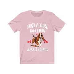Just a girl who loves basset hounds French scent hound dog breed tee