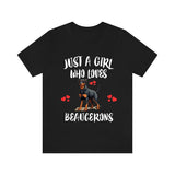 Just A Girl Who Loves Beaucerons Shirt, Dog Lover Shirt, Beauceron Dog, Animal Toddler Infant Kids Gift T-Shirt Image 2
