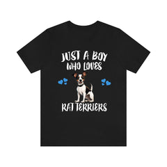 Just A Boy Who Loves Rat Terriers Dogs Shirt - Rat Terrier print design