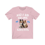 Just A Boy Who Loves Shelties Dogs Shirt, Dog Lover Shirt, Sheltie Dog, Animal Toddler Infant Kids Gift T-Shirt Image 4