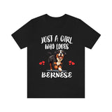 Just A Girl Who Loves Bernese Shirt, Dog Lover Shirt, Bernese Dog, Animal Toddler Infant Kids Gift T-Shirt Image 2