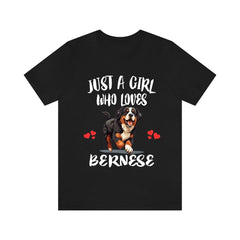 Just A Girl Who Loves Bernese Mountain Dogs Shirt - Bernese print design