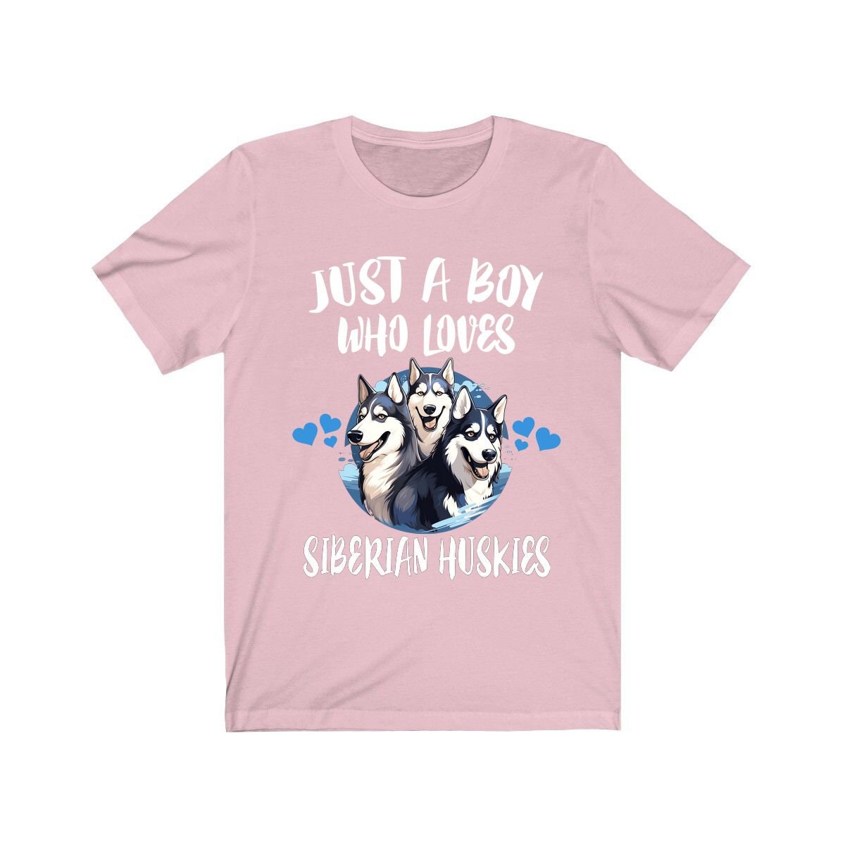 Just a boy who loves Siberian huskies sled dog working breed tee