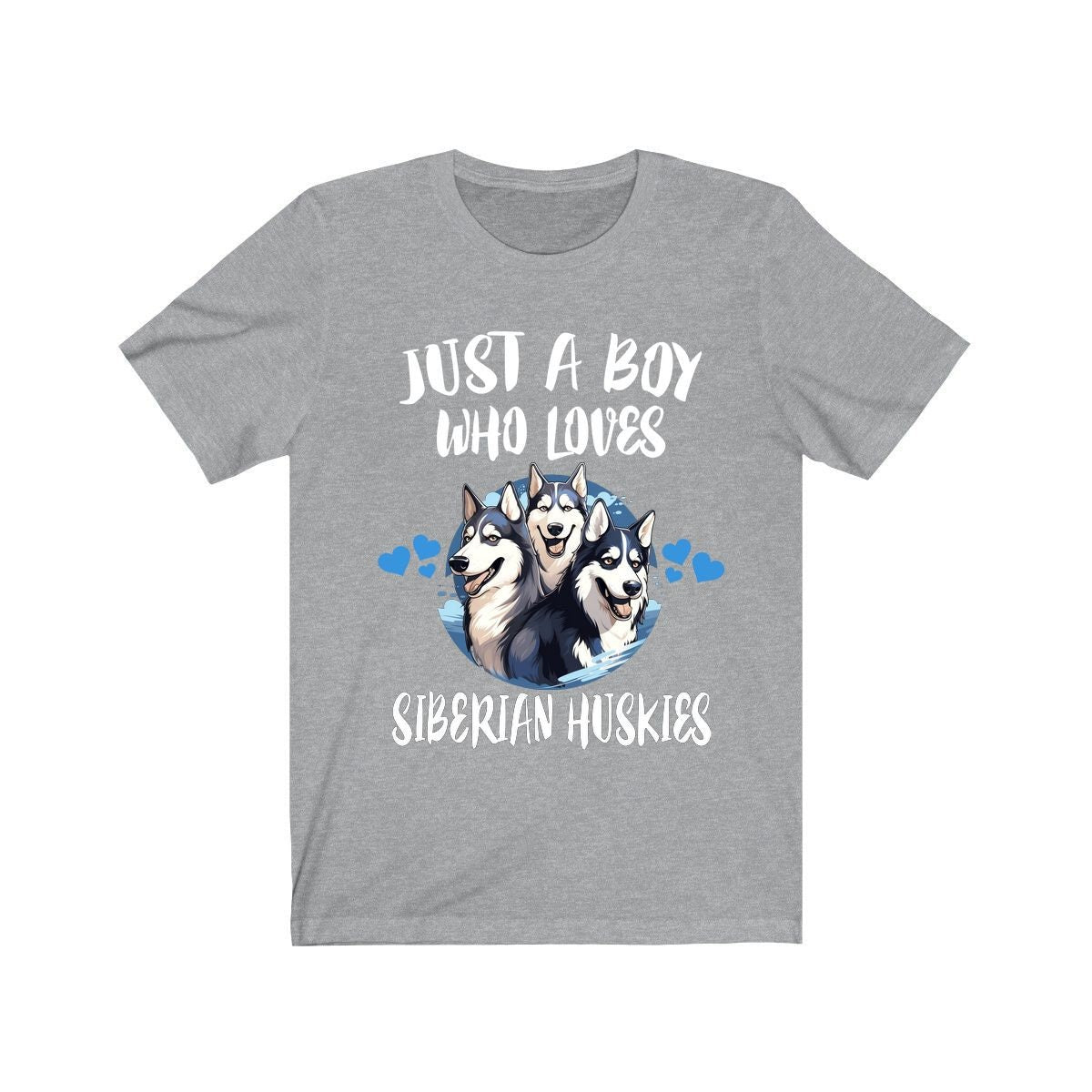 Just a boy who loves Siberian huskies sled dog working breed tee