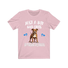 Just A Boy Who Loves Staffordshire Bull Terriers Shirt - Staffy print design