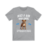 Just A Boy Who Loves Staffordshire Bull Terriers Dogs Shirt, Dog Lover Shirt, Staffordshire Bull Terrier Dog, Animal Toddler T-Shirt Image 1
