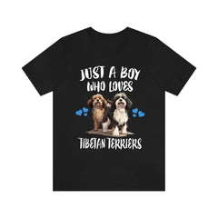 Just A Boy Who Loves Tibetan Terriers Dogs Shirt - Tibetan Terrier print design