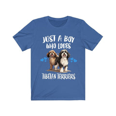 Just A Boy Who Loves Tibetan Terriers Dogs Shirt - Tibetan Terrier print design