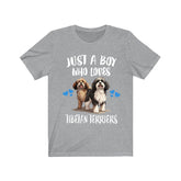 Just A Boy Who Loves Tibetan Terriers Dogs Shirt, Dog Lover Shirt, Tibetan Terrier Dog, Animal Toddler Infant Kids Gift T-Shirt Image 1